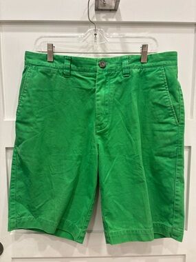 Boden Men's Bright Green Flat-Front Shorts Preppy